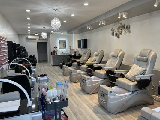 Fresh precision haircut styled straight and sleek